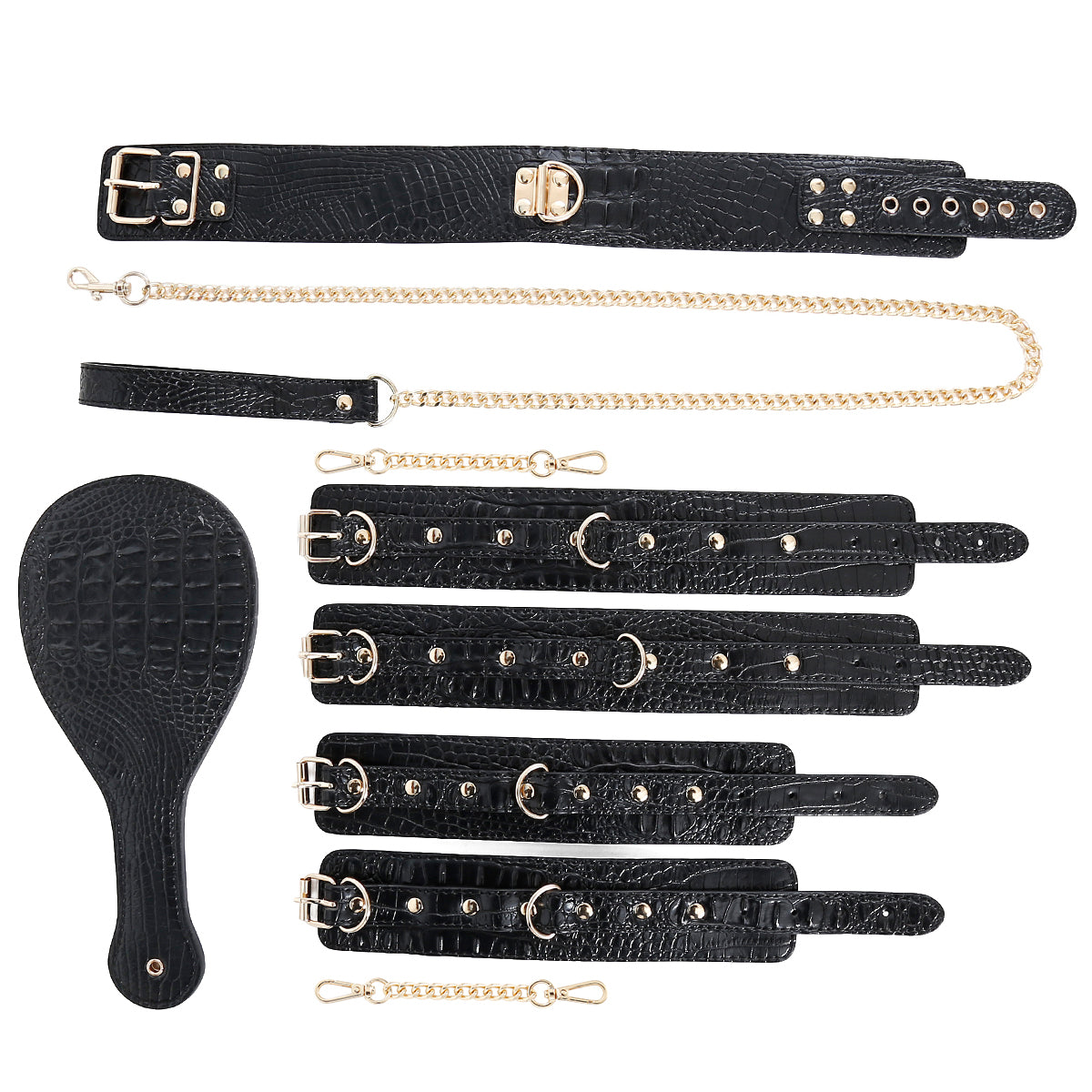 4-Píosa PU Leather BDSM Bondage Restraint Set