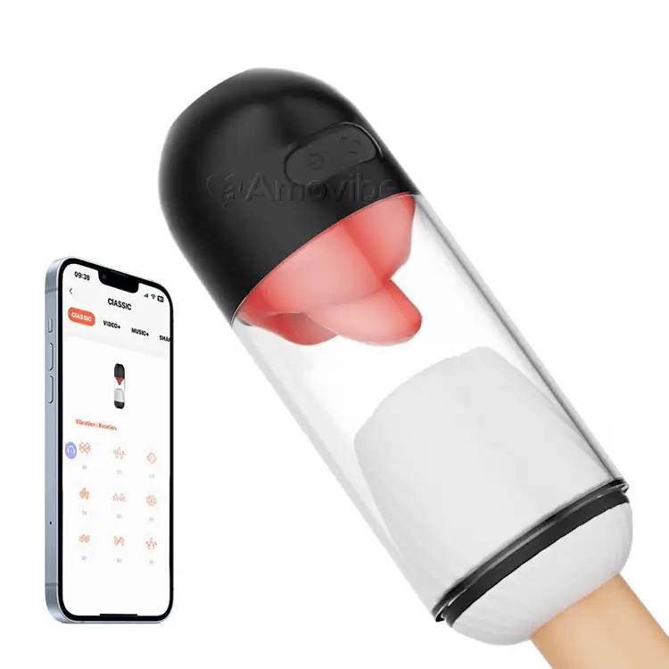 Masturbator Fireann Rialaithe ag App - Lickáil Teanga & Vibe