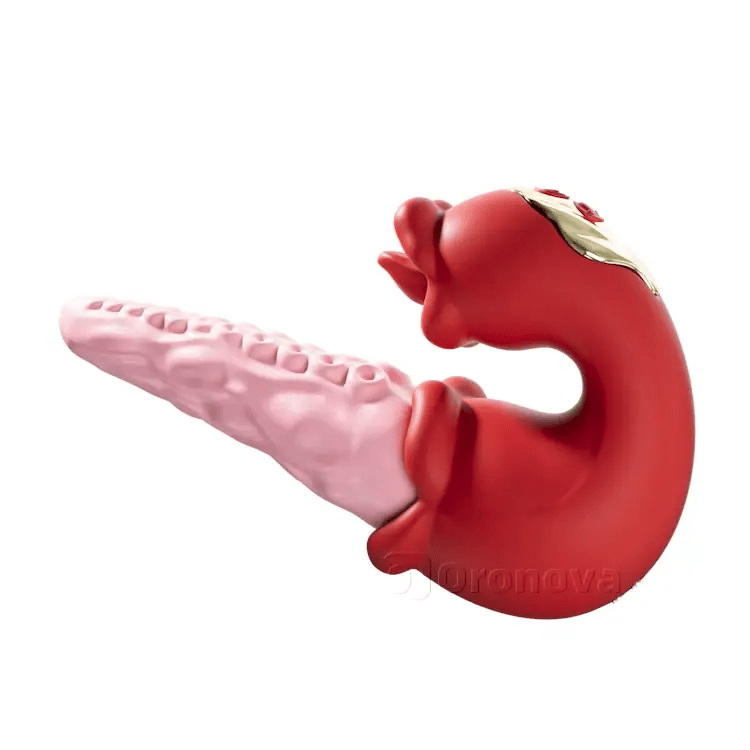 2-in-1 Octopus Vibrator le Teasáil Teanga – 10 Mód Vibreála