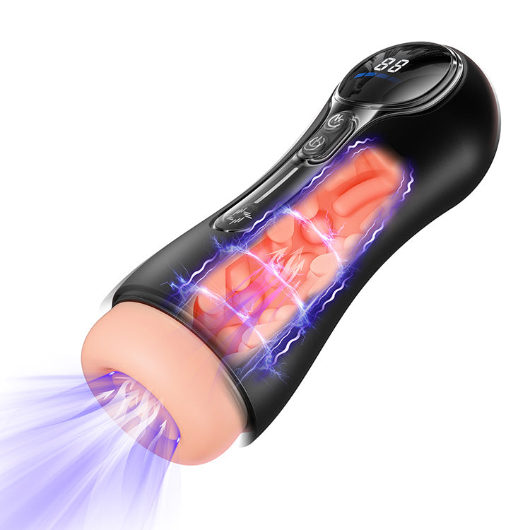 Masturbator Fireann Uathoibríoch – 4 Mód Tarraingthe, 9 Luascáin, Taispeántas LED