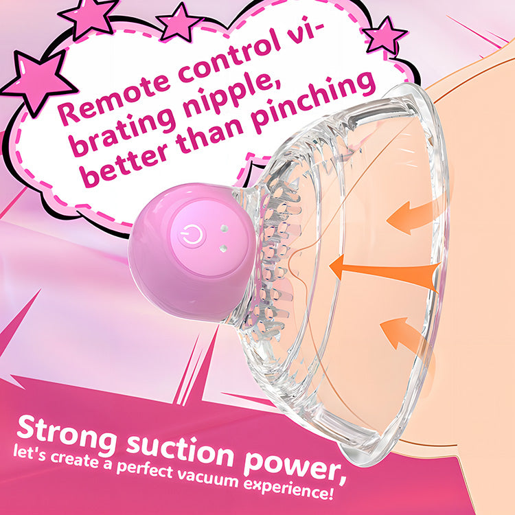 Vibrator Nipple Folamh le 10 Mód Vibreála & Cianrialtán Gan Sreang