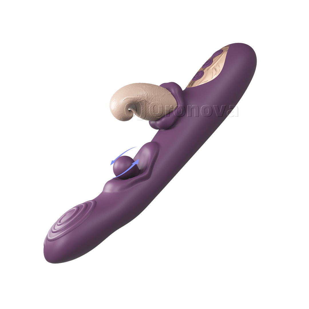 Vibrator Solúbtha 3-in-1 – Liathróid Rothlach, Tapáil agus Creathadh Ilmhódach