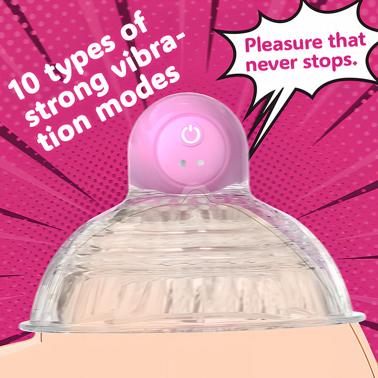 Vibrator Nipple Folamh le 10 Mód Vibreála & Cianrialtán Gan Sreang