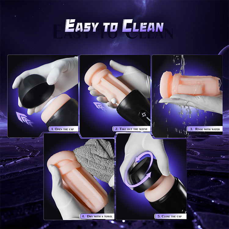 Masturbator Fireann Uathoibríoch – 4 Mód Tarraingthe, 9 Luascáin, Taispeántas LED