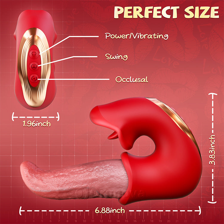 Vibrator Dildo 3-i-1 – Bréagán Rós le G-Phointe, Clit & Gníomh Teanga