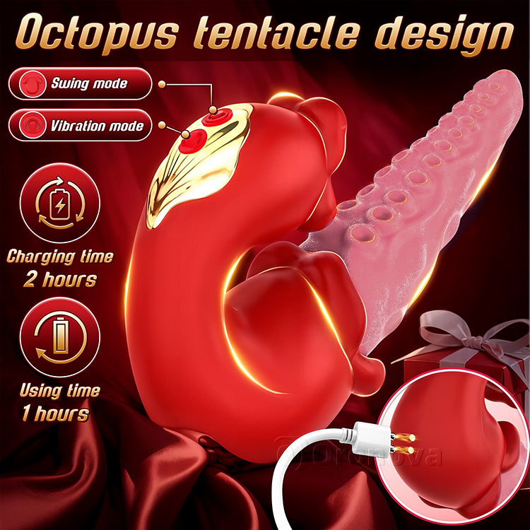 Vibrator Octopus 2-in-1 le Teas Teanga – 10 Mód Vibreála