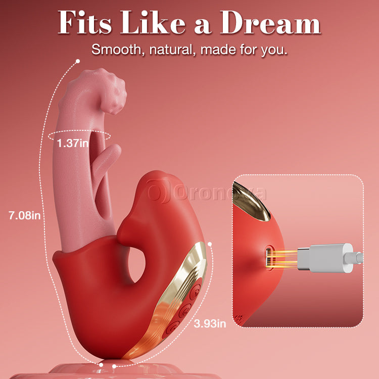 Luascán Clit Vibrator – Feidhmeanna Lickáil & Teasáil, Uiscedhíonach