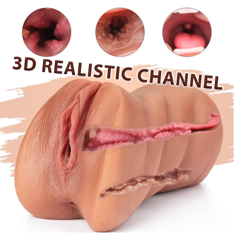 6.9 Inch Realistic Pocket Pussy Dath Feola 3-in-1 Masturbóir Fireann