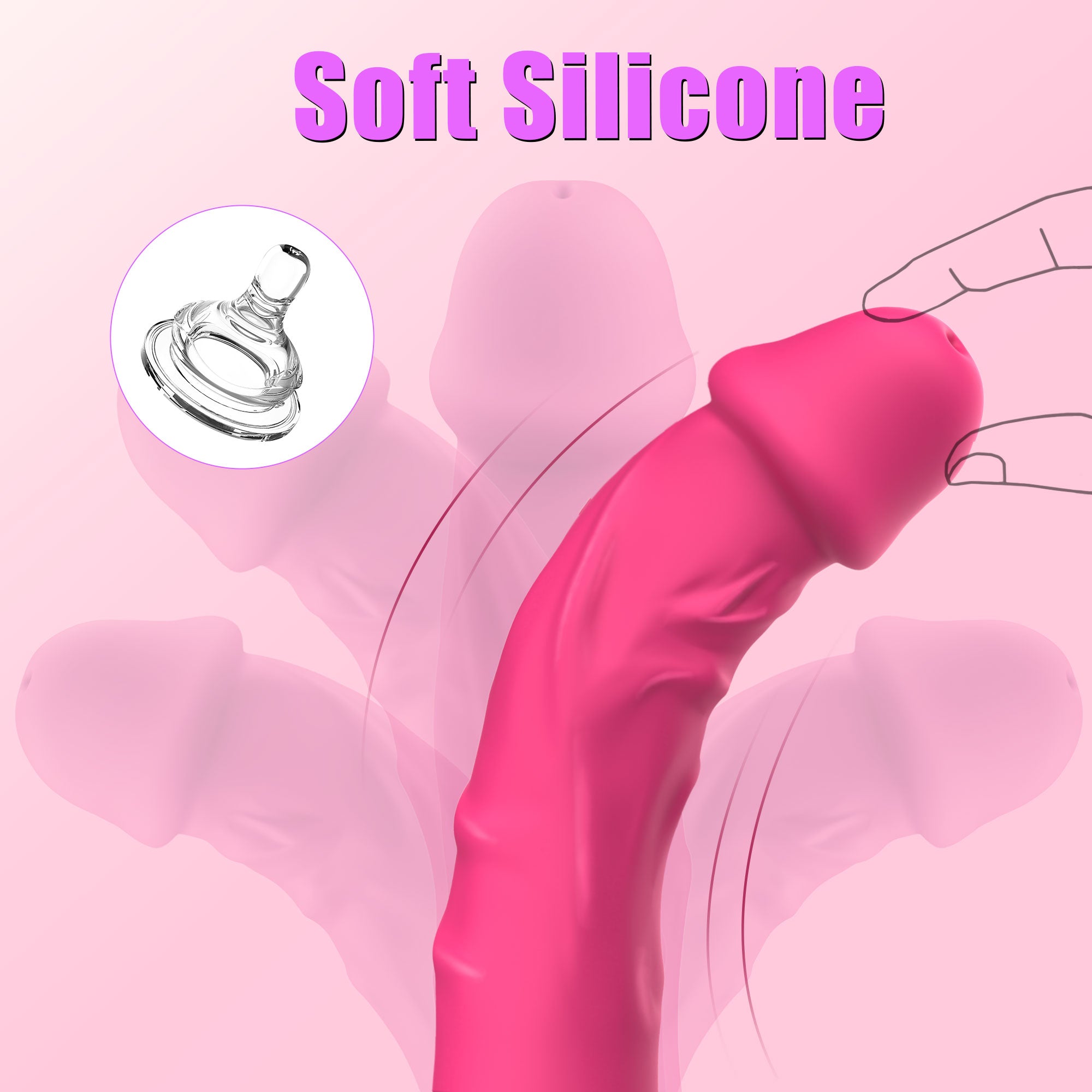 Dildo G spot Vibrator - Brú agus Téamh