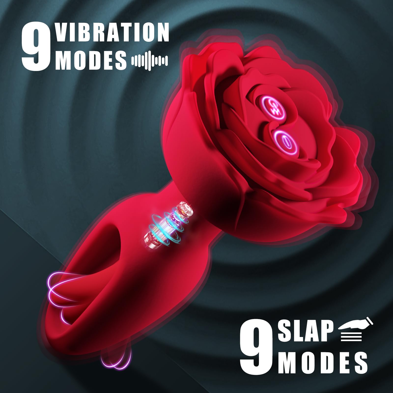 Vibrátor Anal Rosebud - Ag Flapáil & Rialaithe go Cianda