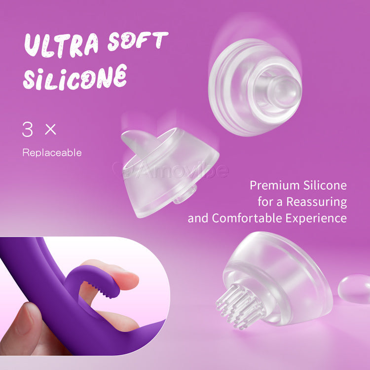 Vibradóir G-Spot Flapála - Muinchillí Silicone Inmhalartaithe le haghaidh Feidhmeanna Bualadh, Cuir agus Ligh